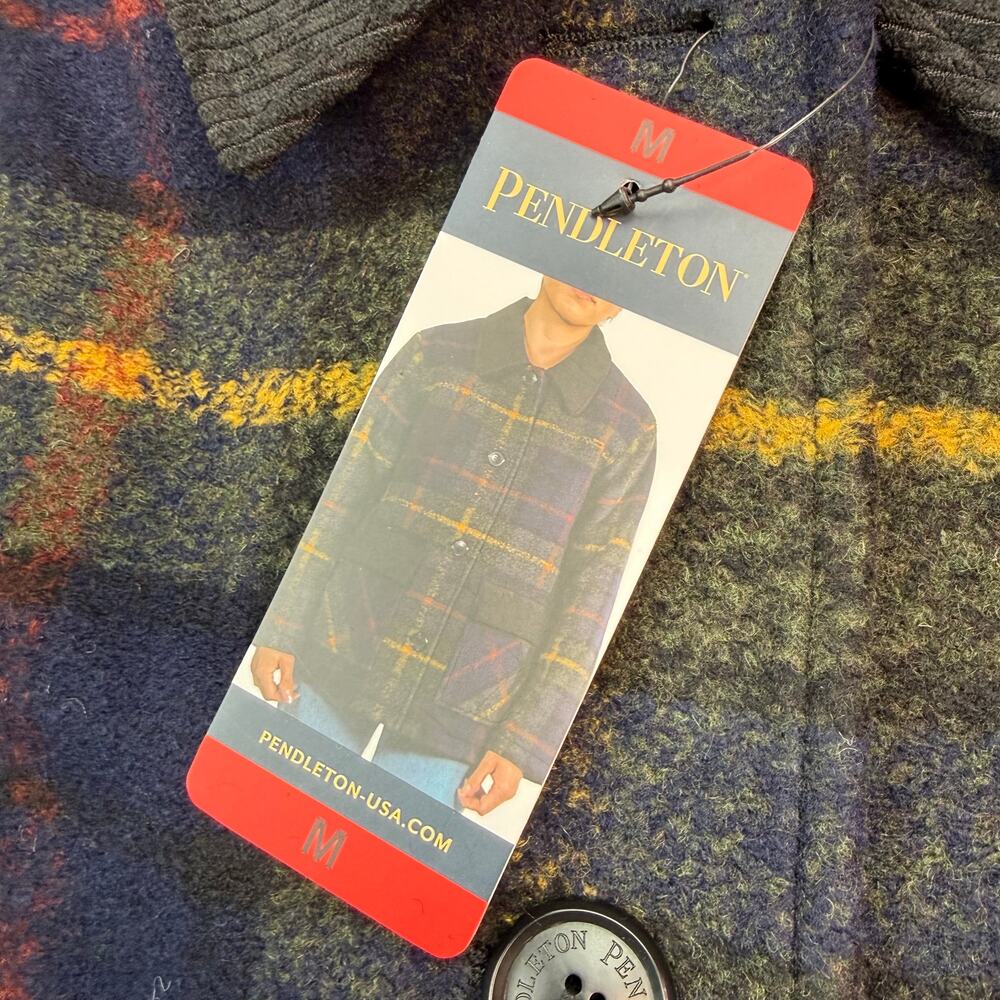 Pendleton Women's Wool Blend Barn Coat Royal Blue Plaid Size M NWT Classic Cozy - Picture 7 of 10